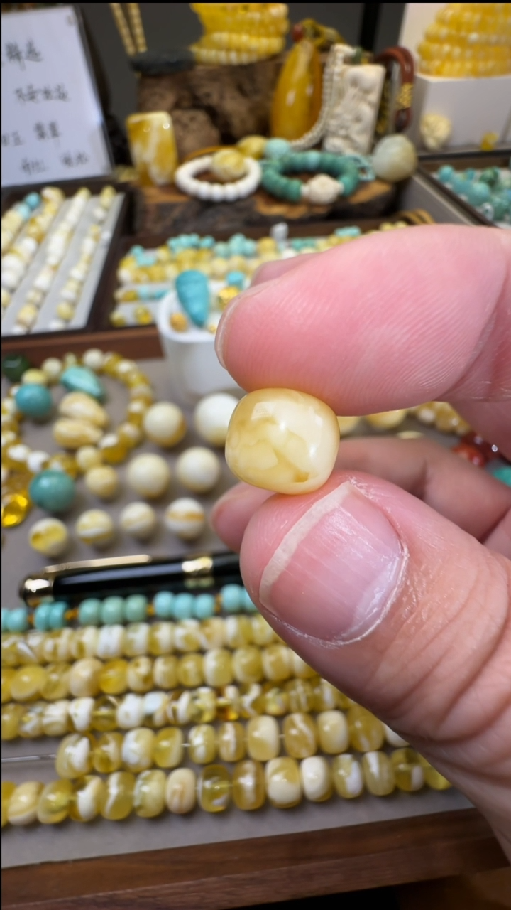 【闪购商品】琥珀手链未镶嵌天然蜜蜡白蜡老型珠 10mm