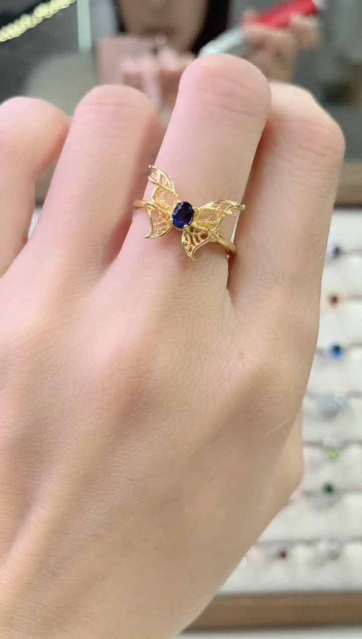 【闪购商品】蓝宝石戒指银S925镶嵌58-19