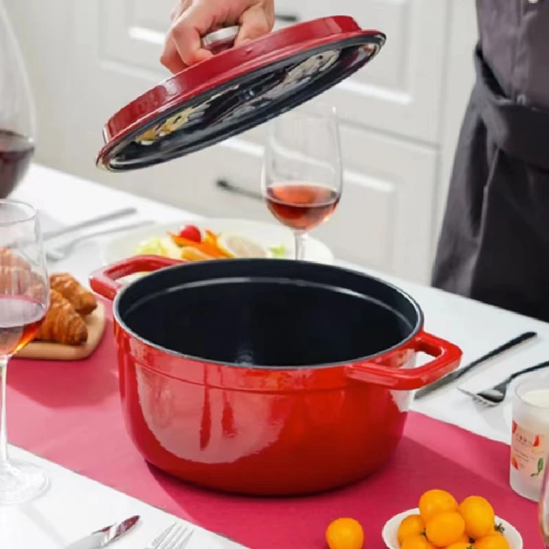 高品质铸铁珐琅釉汤锅amr