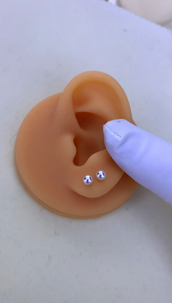 银S925镶嵌DA海水珍珠GD248 4-5 彩凛素钉