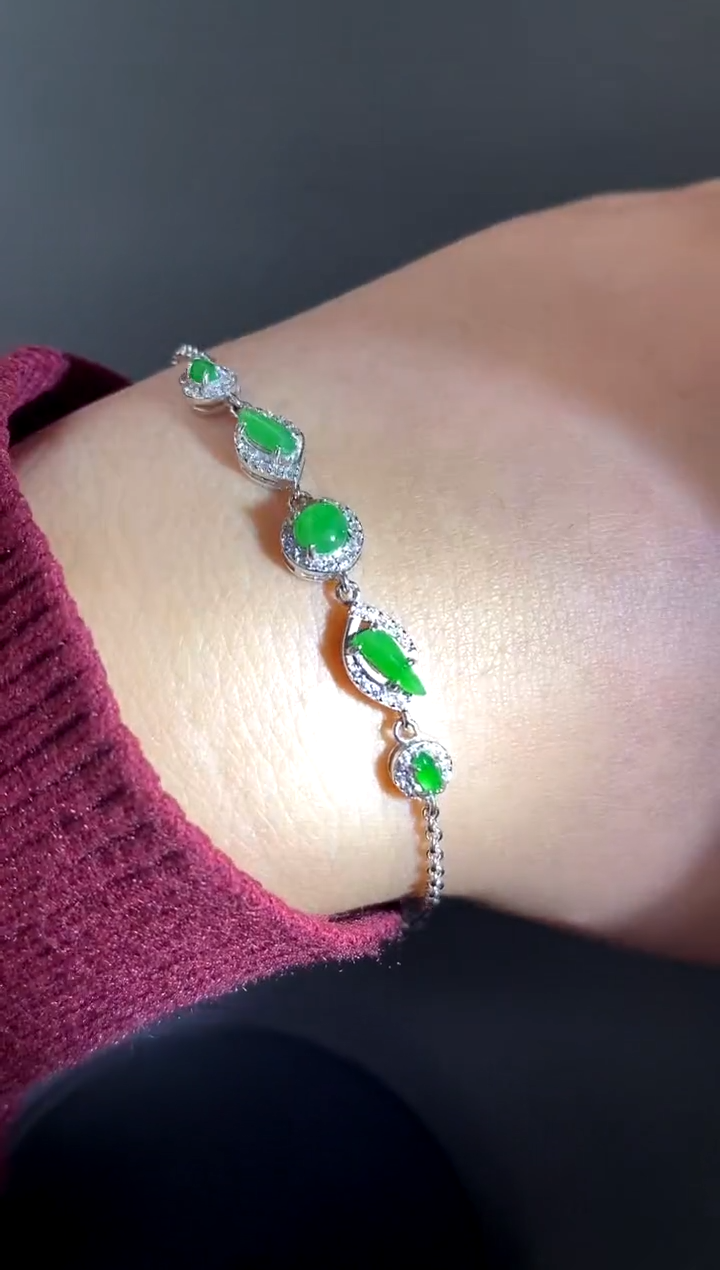 【闪购商品】翡翠手链银S925镶嵌买断价