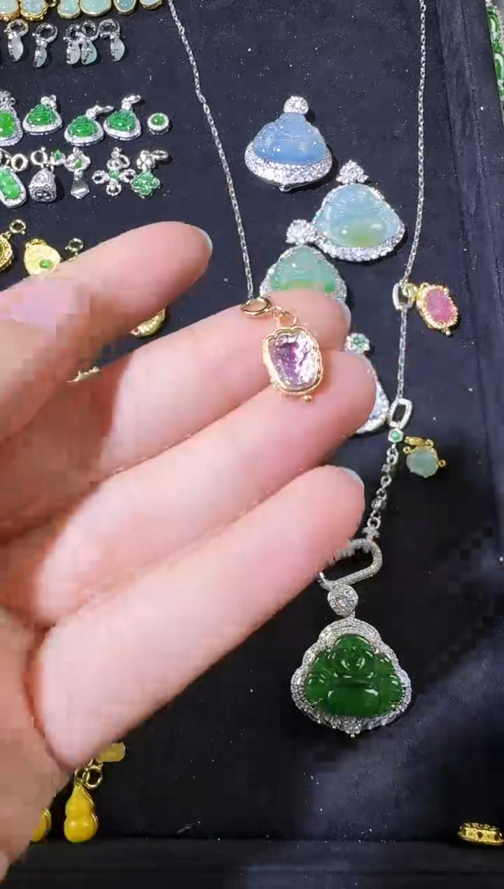 【闪购商品】翡翠吊坠(不含链)银S925镶嵌狐狸