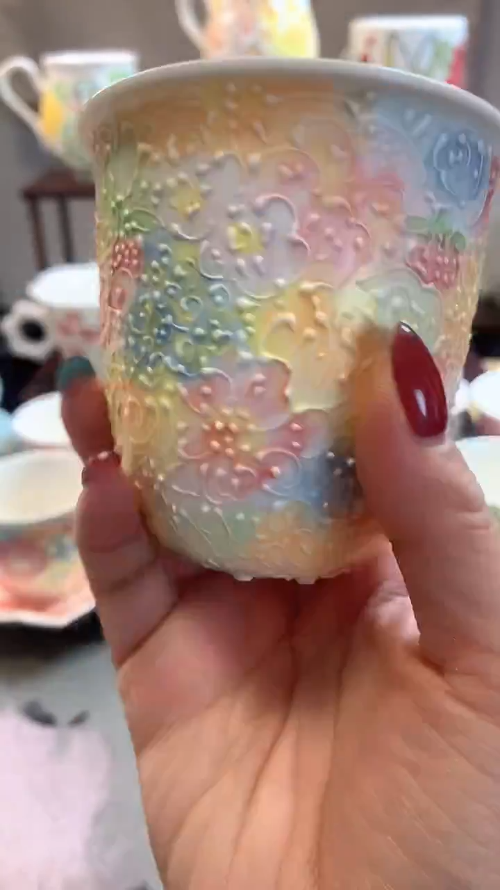 一味*手绘*繁花杯