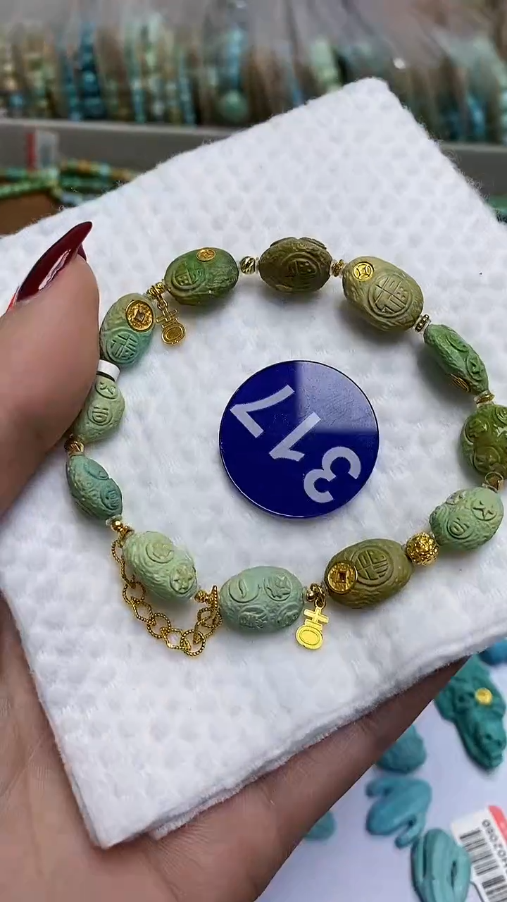 【闪购商品】绿松石手链18K金镶嵌317