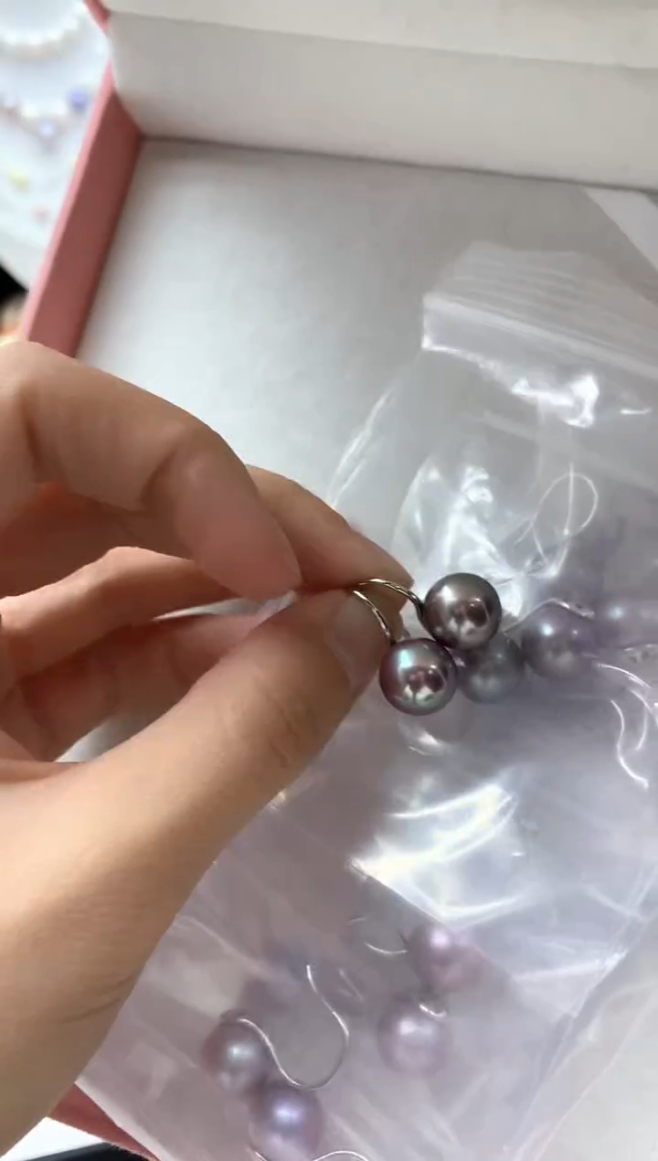 银S925镶嵌淡水珍珠耳饰多样性发其一