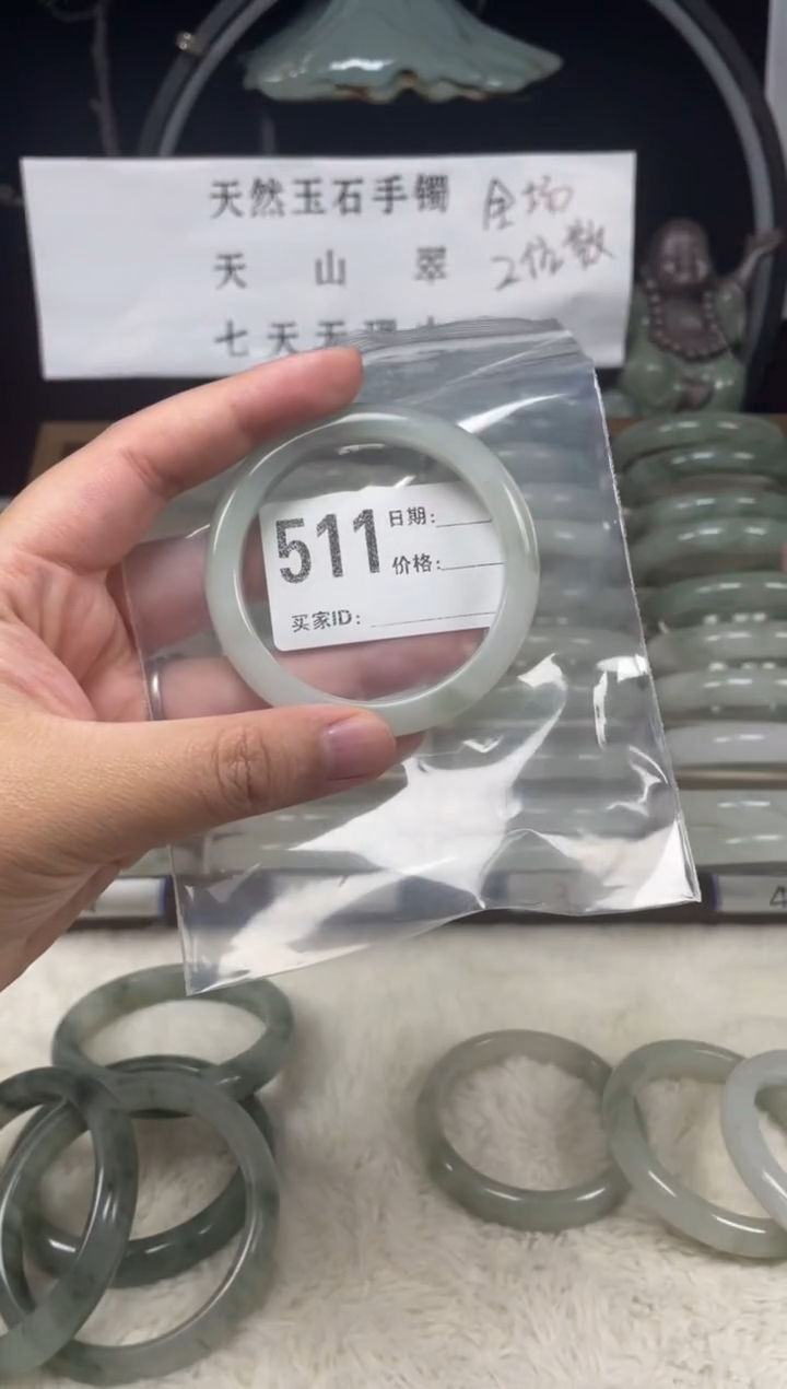 未镶嵌手镯石英质玉（天山翠）511