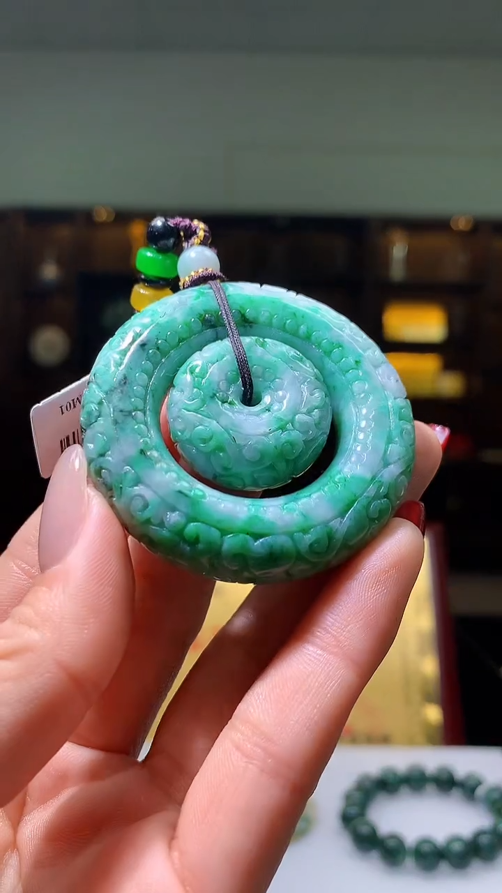 【闪购商品】定制翡翠未镶嵌1057hm-毛货挂件58