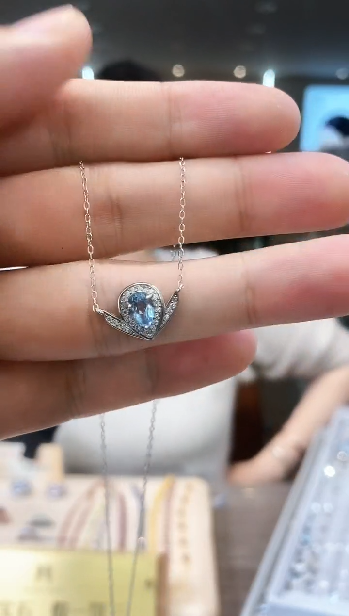 【闪购商品】海蓝宝石颈饰银S925镶嵌04