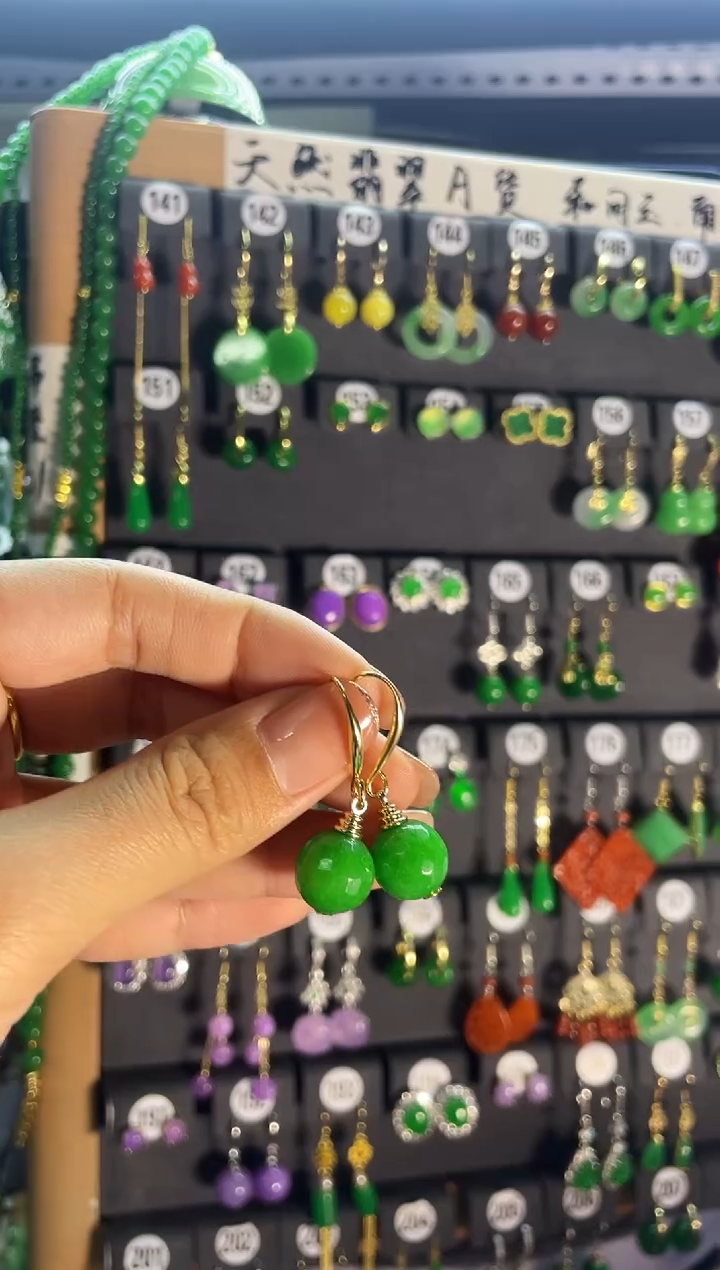 【闪购商品】翡翠耳饰银S925镶嵌289..