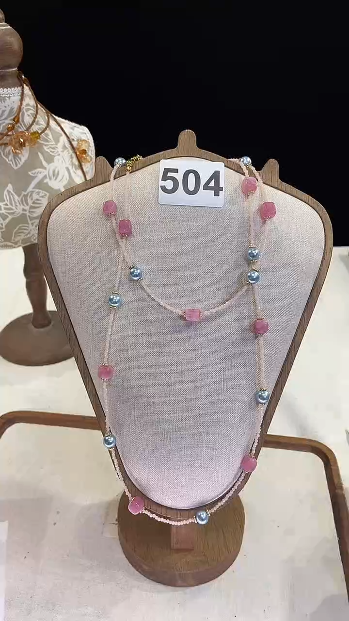 项链钛钢淡水珍珠504