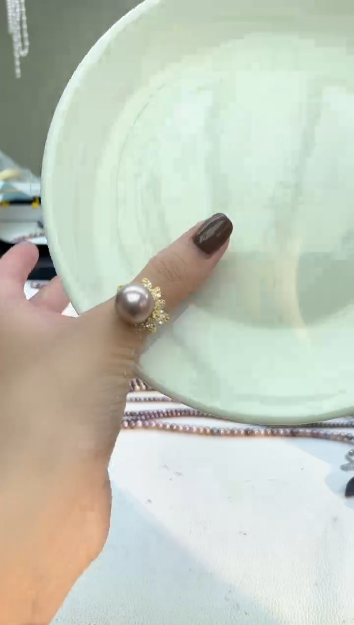 未镶嵌戒指淡水珍珠紫色系戒指