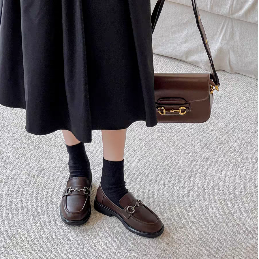 LA-2020-1 平底乐福鞋女新款鞋子小皮鞋女鞋爆款软底一脚蹬单鞋