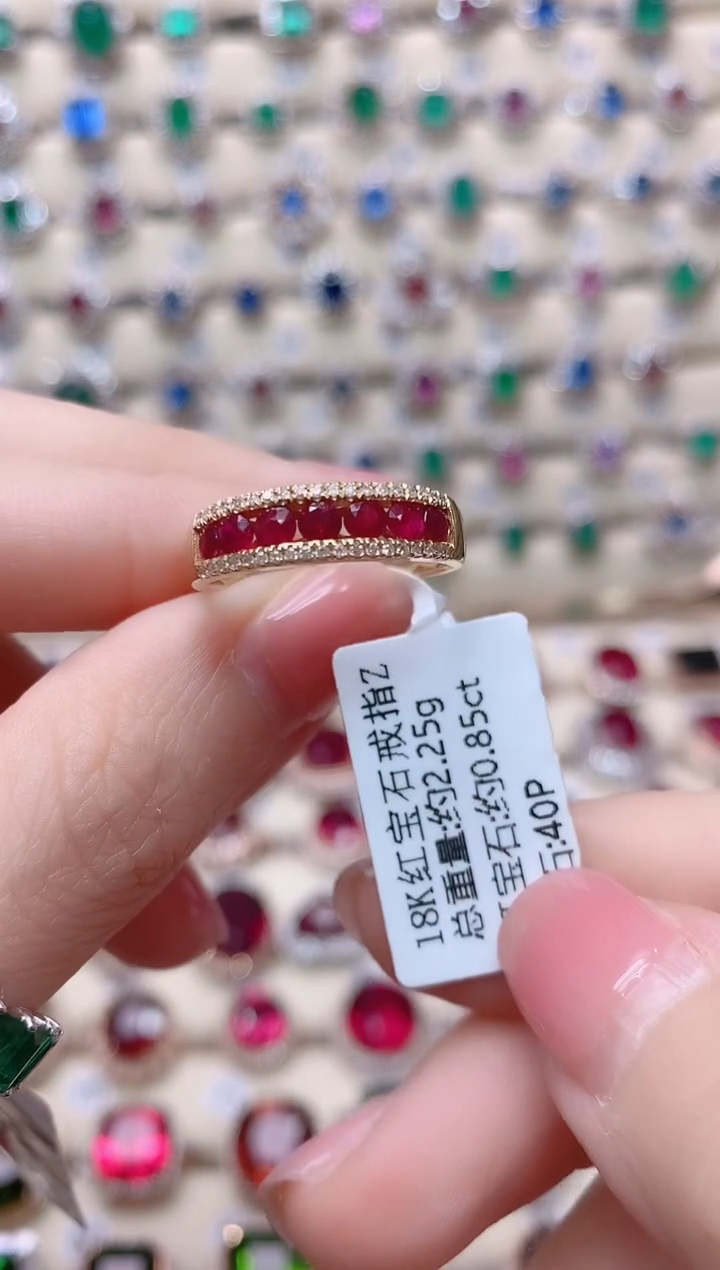【闪购商品】红宝石18K金戒指18K金镶嵌1