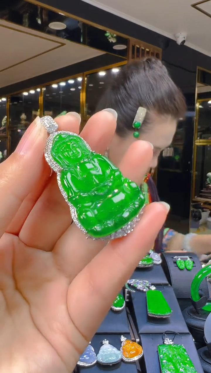 翡翠银S925镶嵌吊坠(赠链)015（多样性发其一）