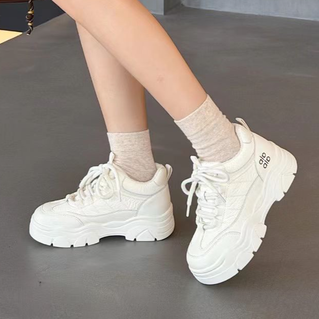 新款牛皮加棉老爹鞋19016米色