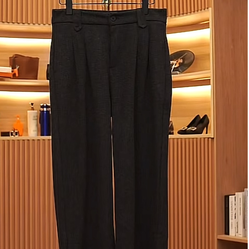 阔腿裤加绒加厚款印染透气休闲裤百搭时尚长裤直筒裤ff3517