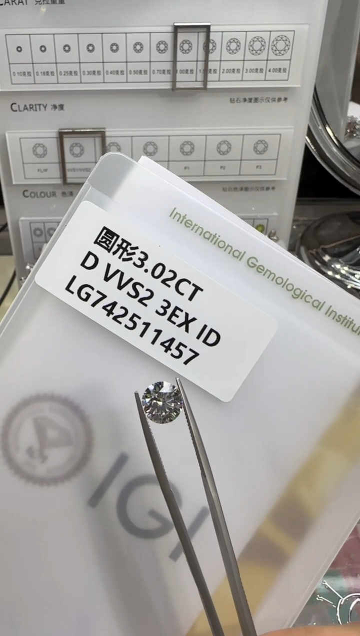 裸石实验室培育钻石@ 3.02ct 先鉴赏，再定制！