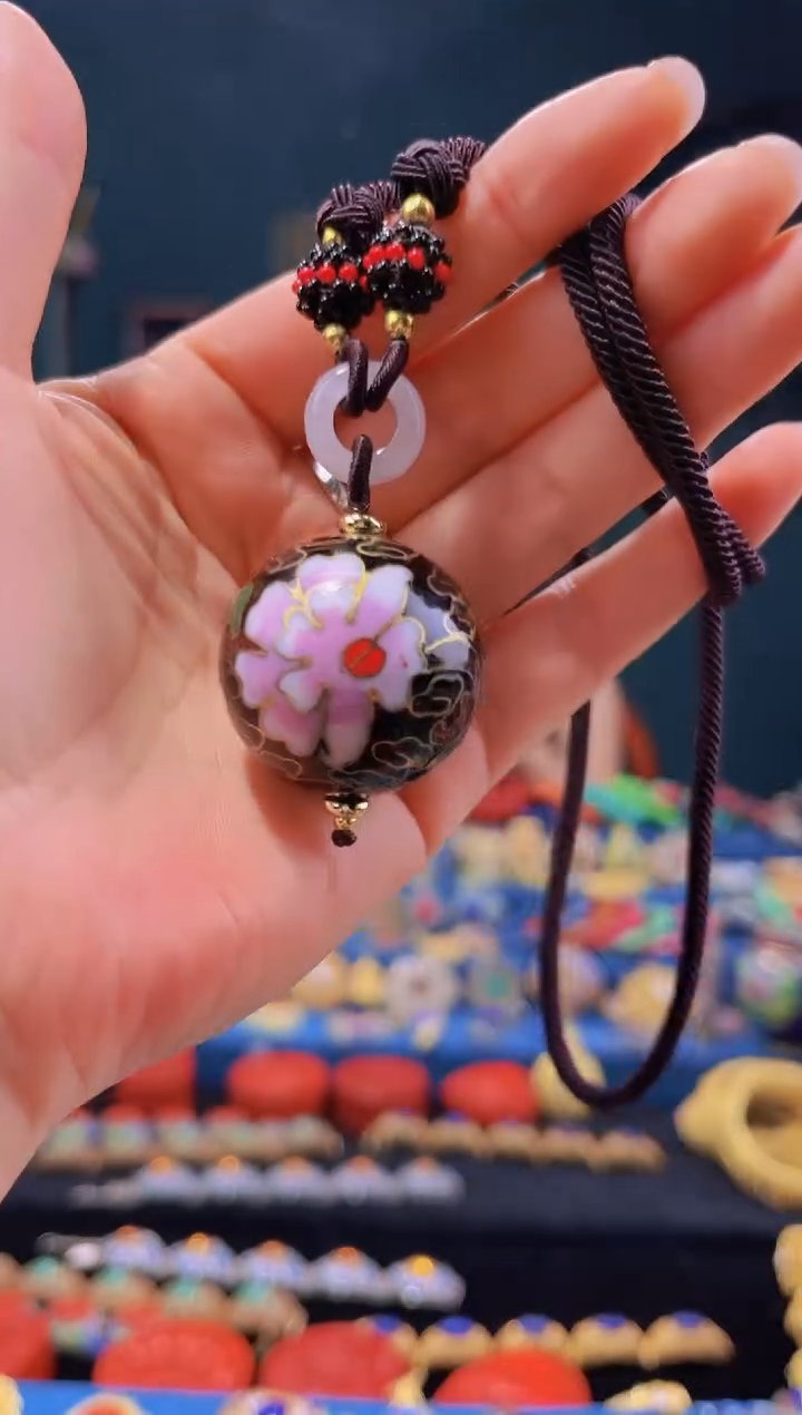 非遗绝技 景泰蓝3.0吊坠 黑