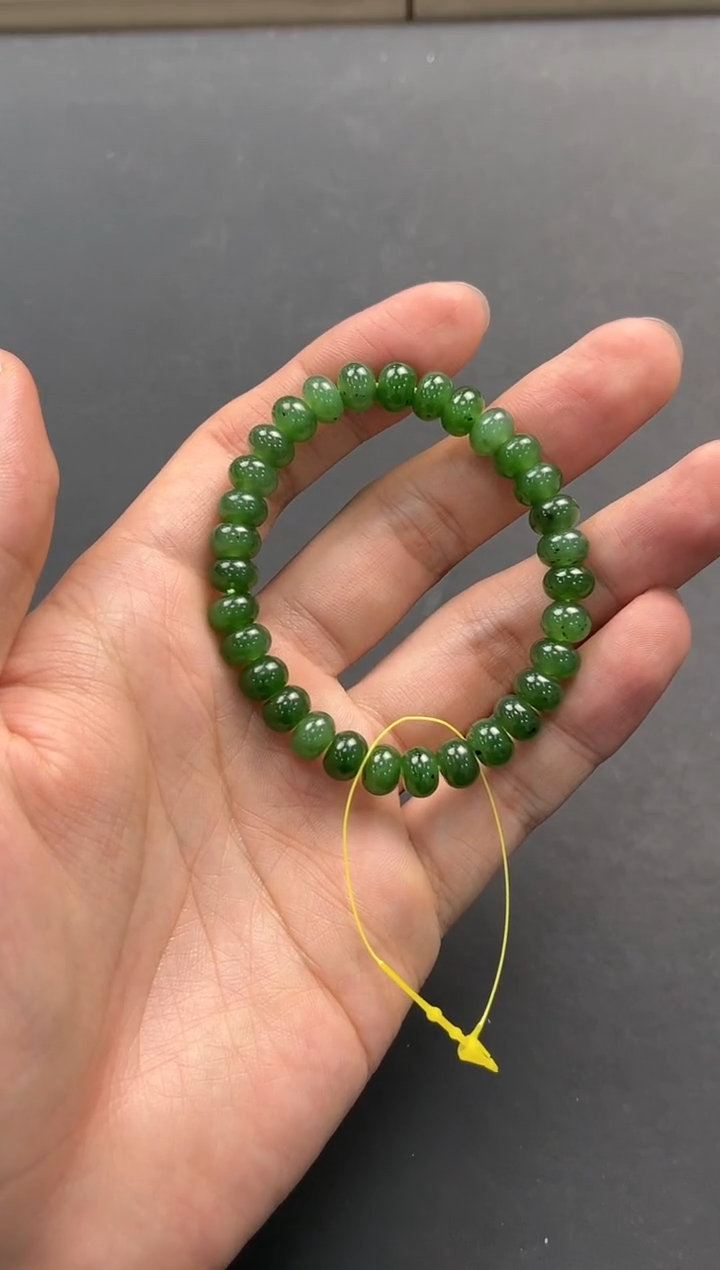 未镶嵌手串和田玉和田碧玉算盘珠手串卡8微色差