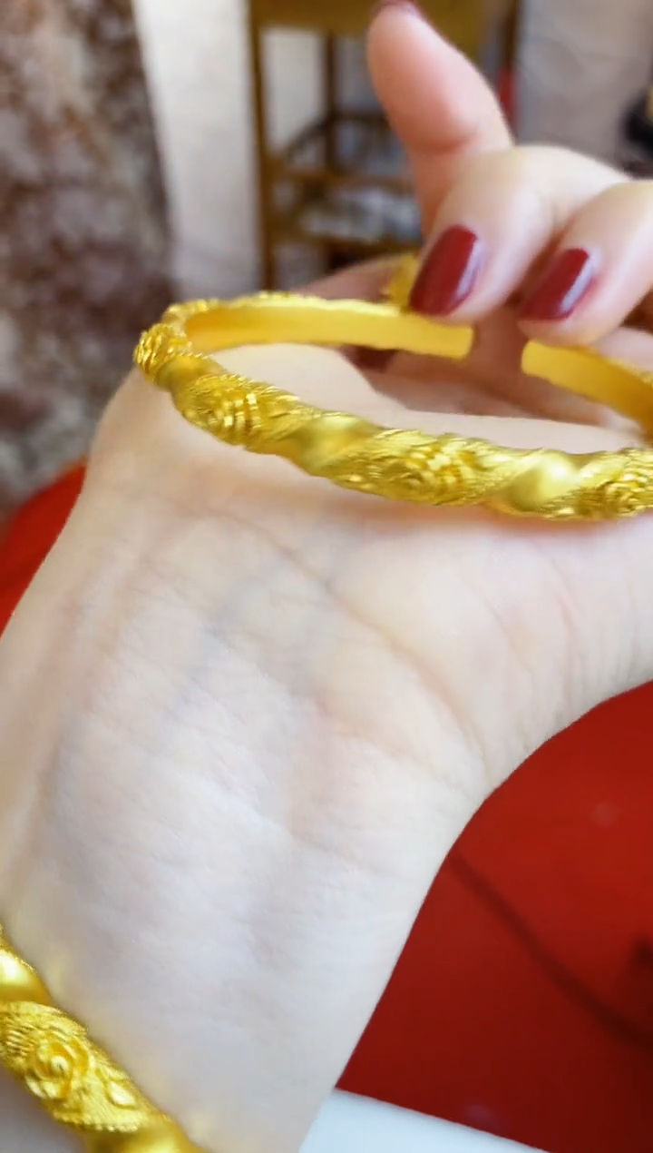 合金无010玫瑰花手镯
