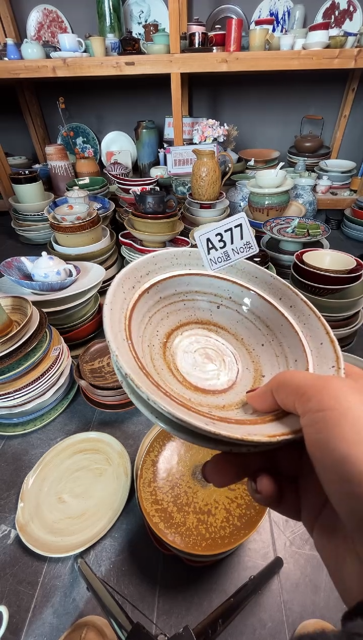 瓷片米***?a377白麻点双圆碗2只福利