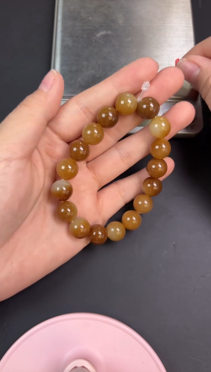 【闪购商品】和田玉手串未镶嵌若羌微色差卡12L