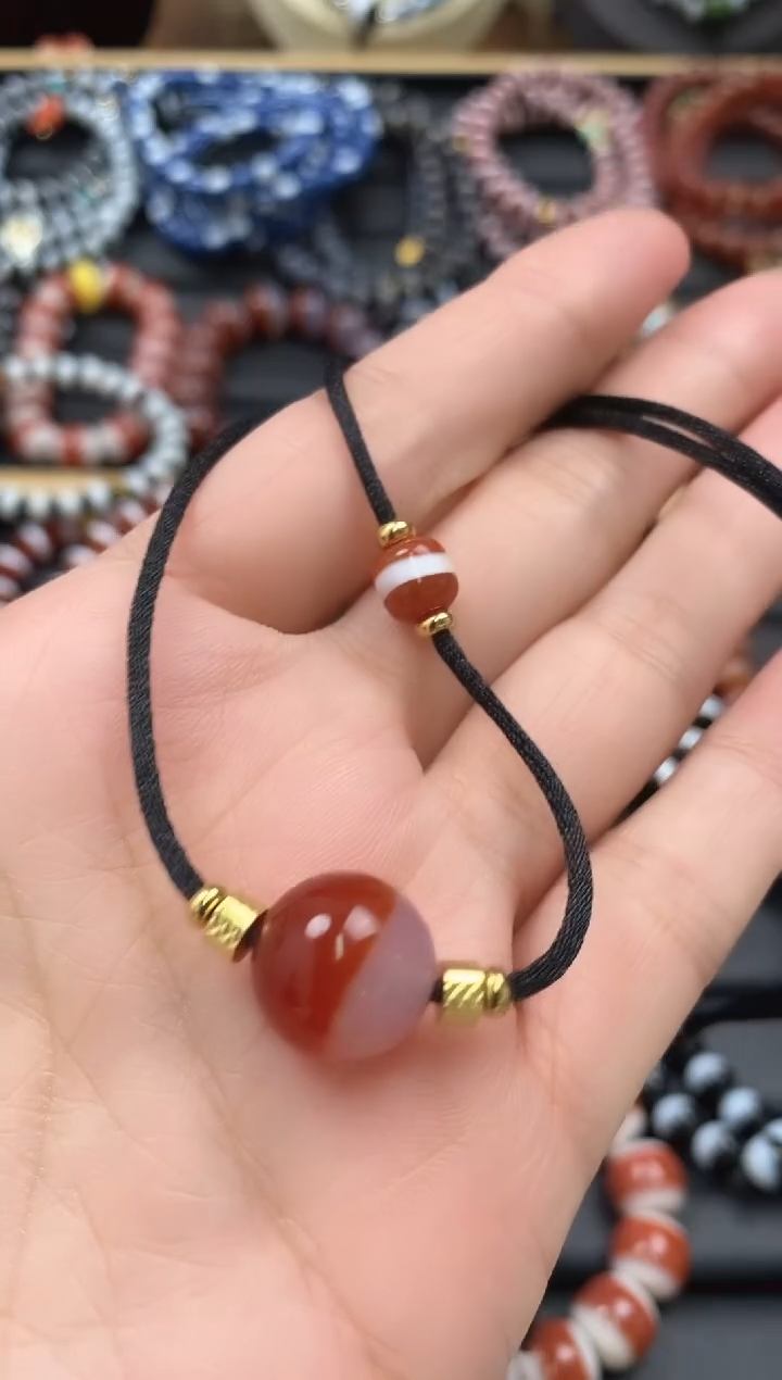【闪购商品】玛瑙/玉髓单珠未镶嵌锁骨