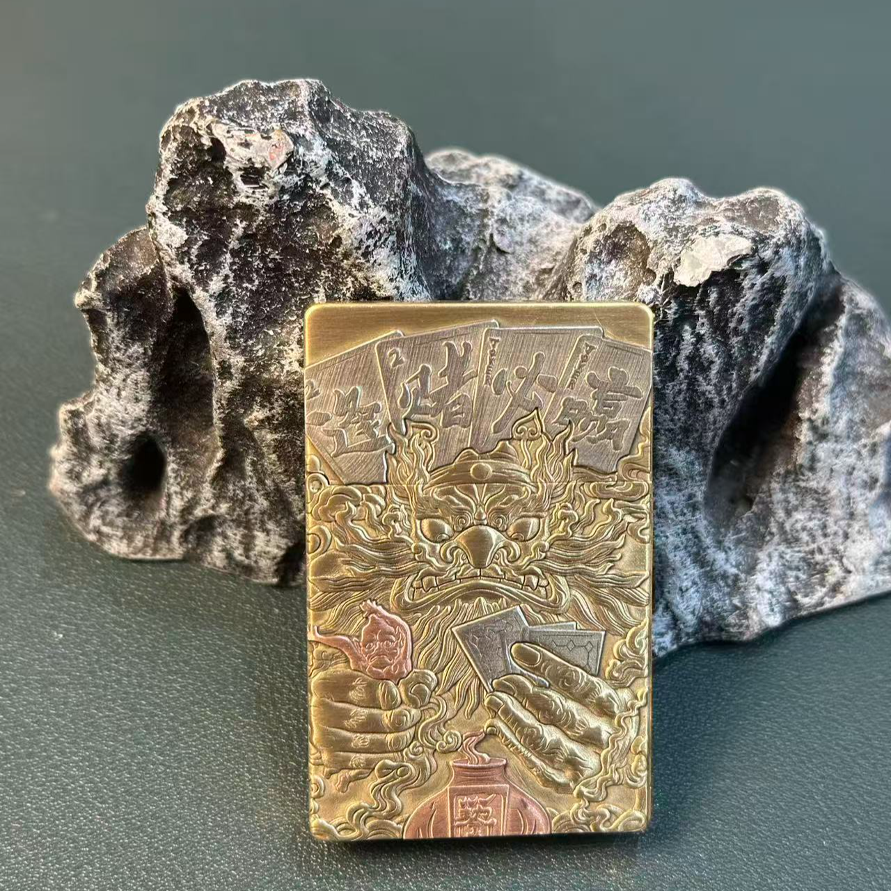 BURNMAN 巴尔曼 黄铜镶嵌 逢赌必赢  重甲打火机