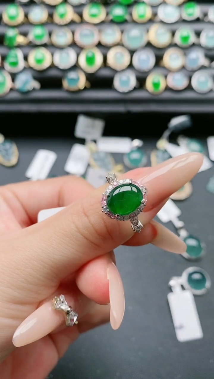 【闪购商品】翡翠戒指银S925镶嵌1111111