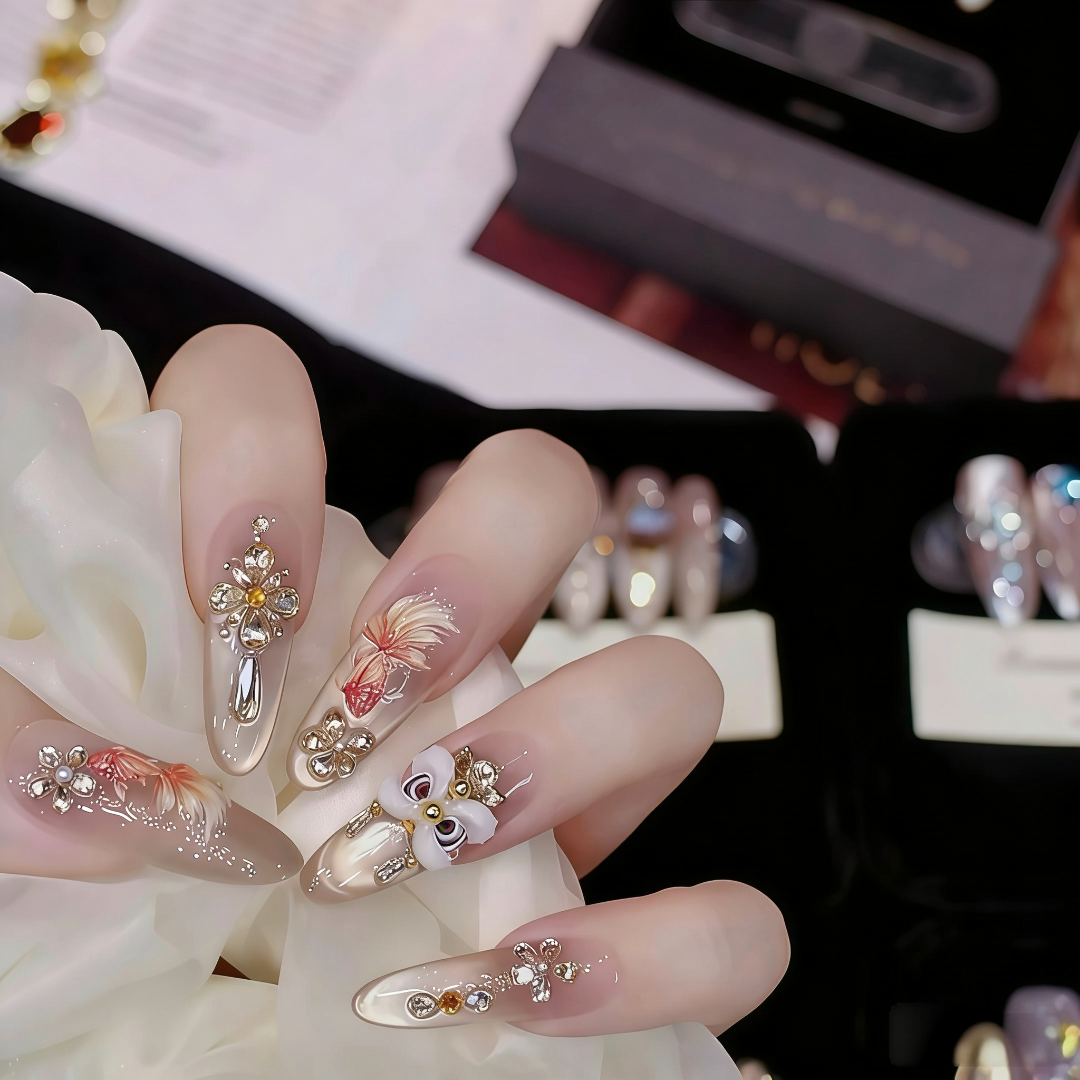 【年年有余】新年款猫眼喜庆手工穿戴甲