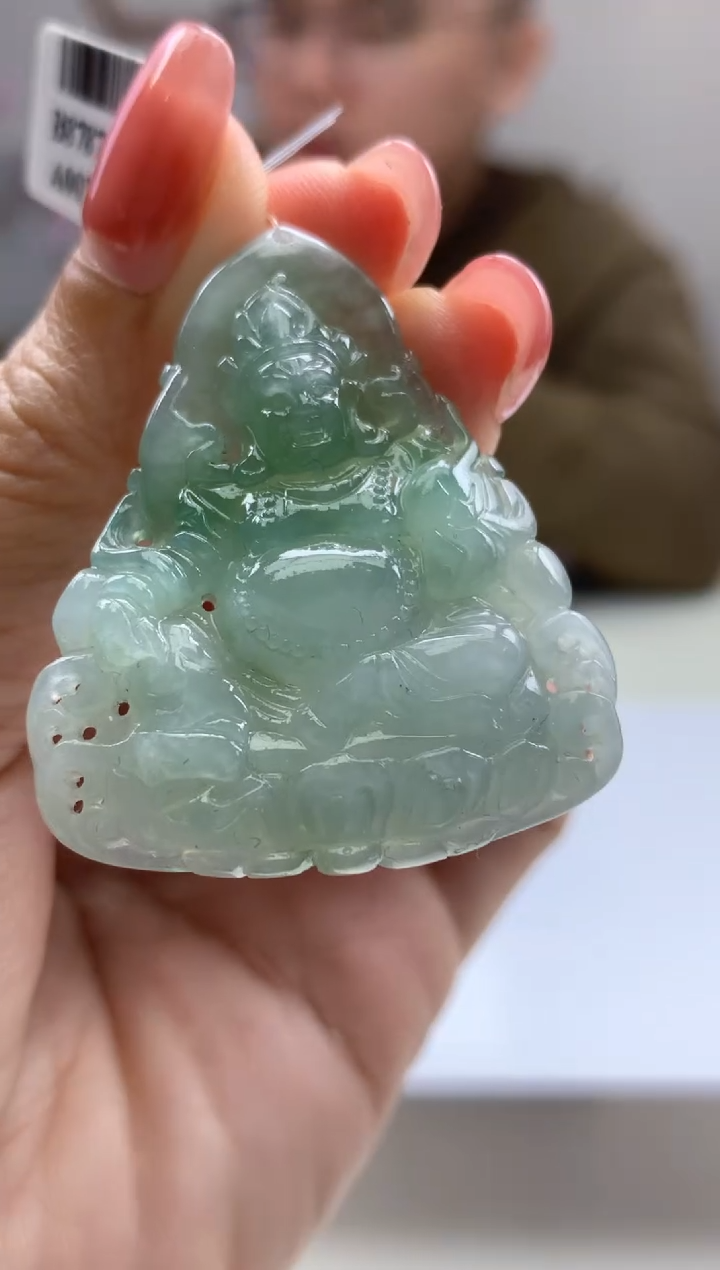 【闪购商品】定制翡翠未镶嵌005xm-毛货挂件90