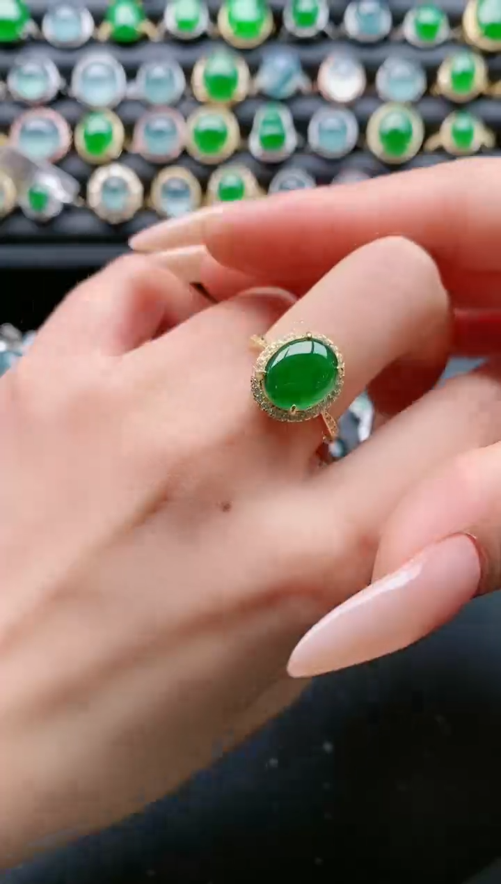 【闪购商品】翡翠戒指银S925镶嵌1111111