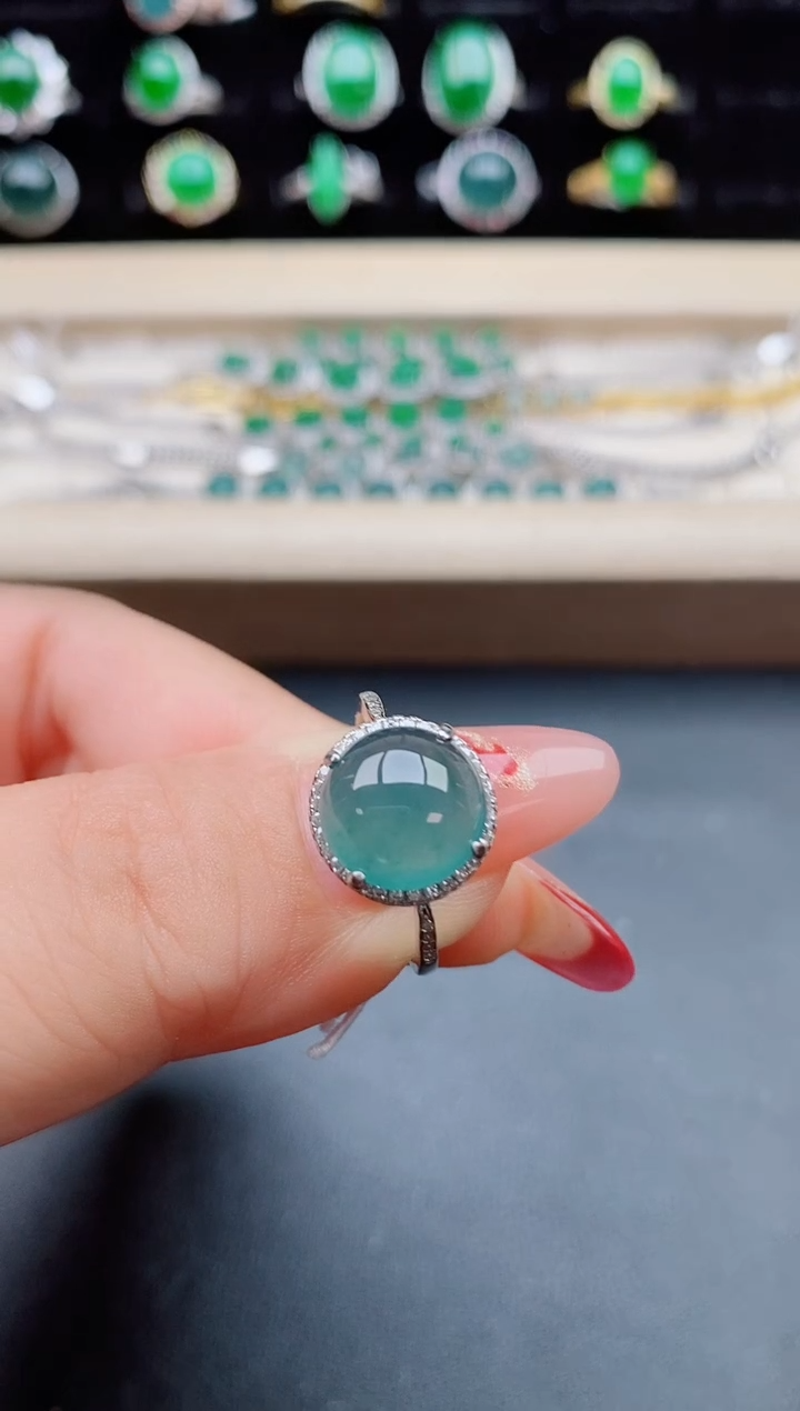 【闪购商品】翡翠戒指银S925镶嵌32132