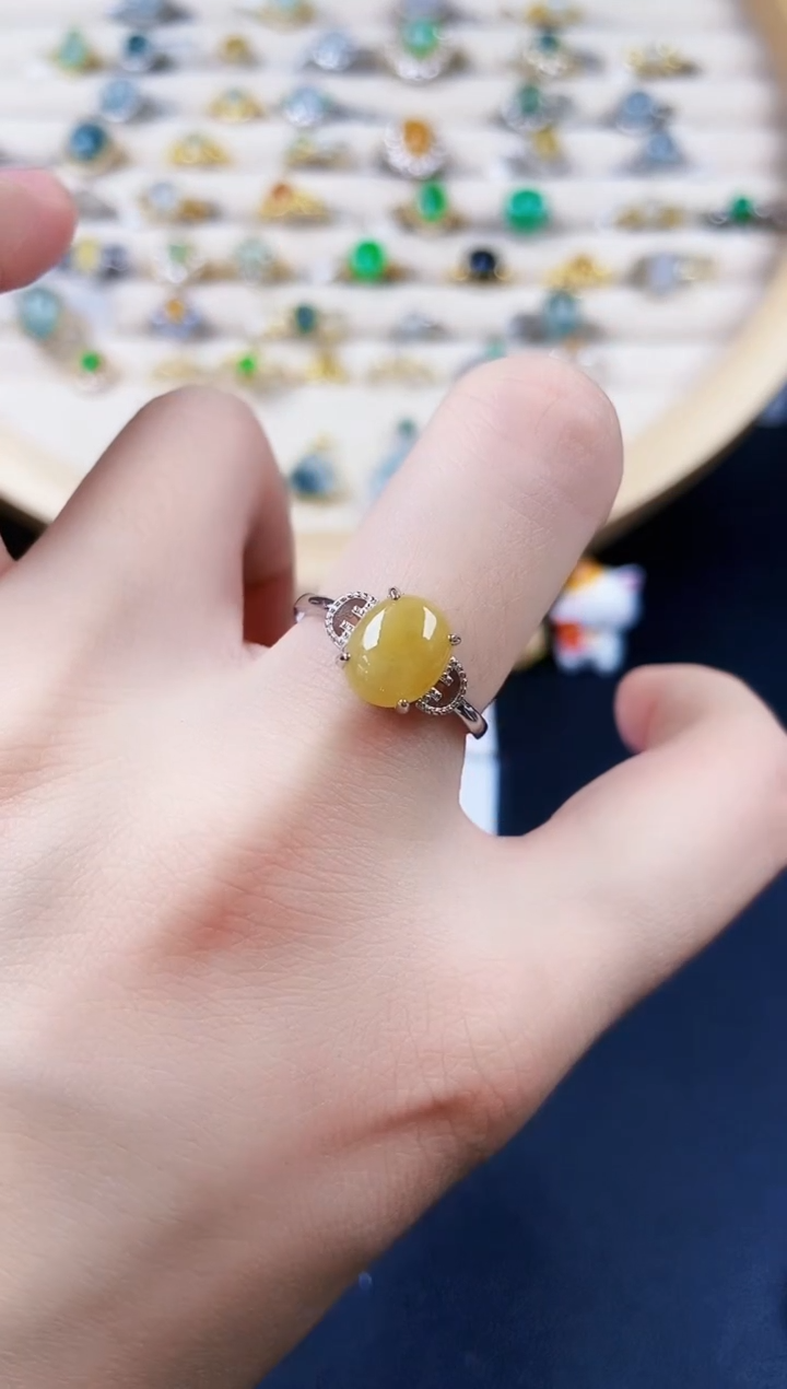 【闪购商品】翡翠戒指银S925镶嵌546464