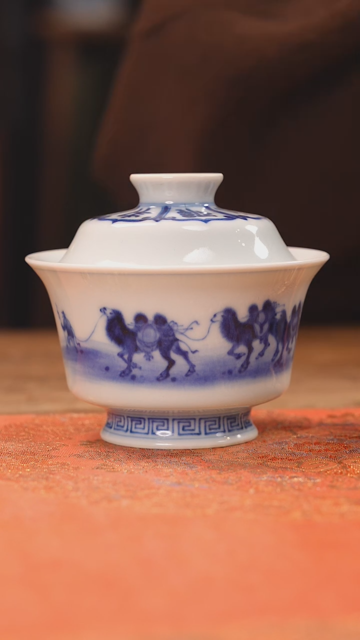 【闪购商品】杯团窑 驼铃慢慢马蹄盖碗