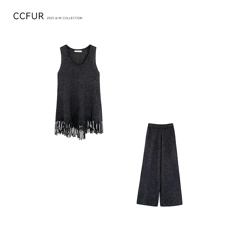 CECI&CCFUR INS风极简风宽松型背心套装职场休闲风CE208