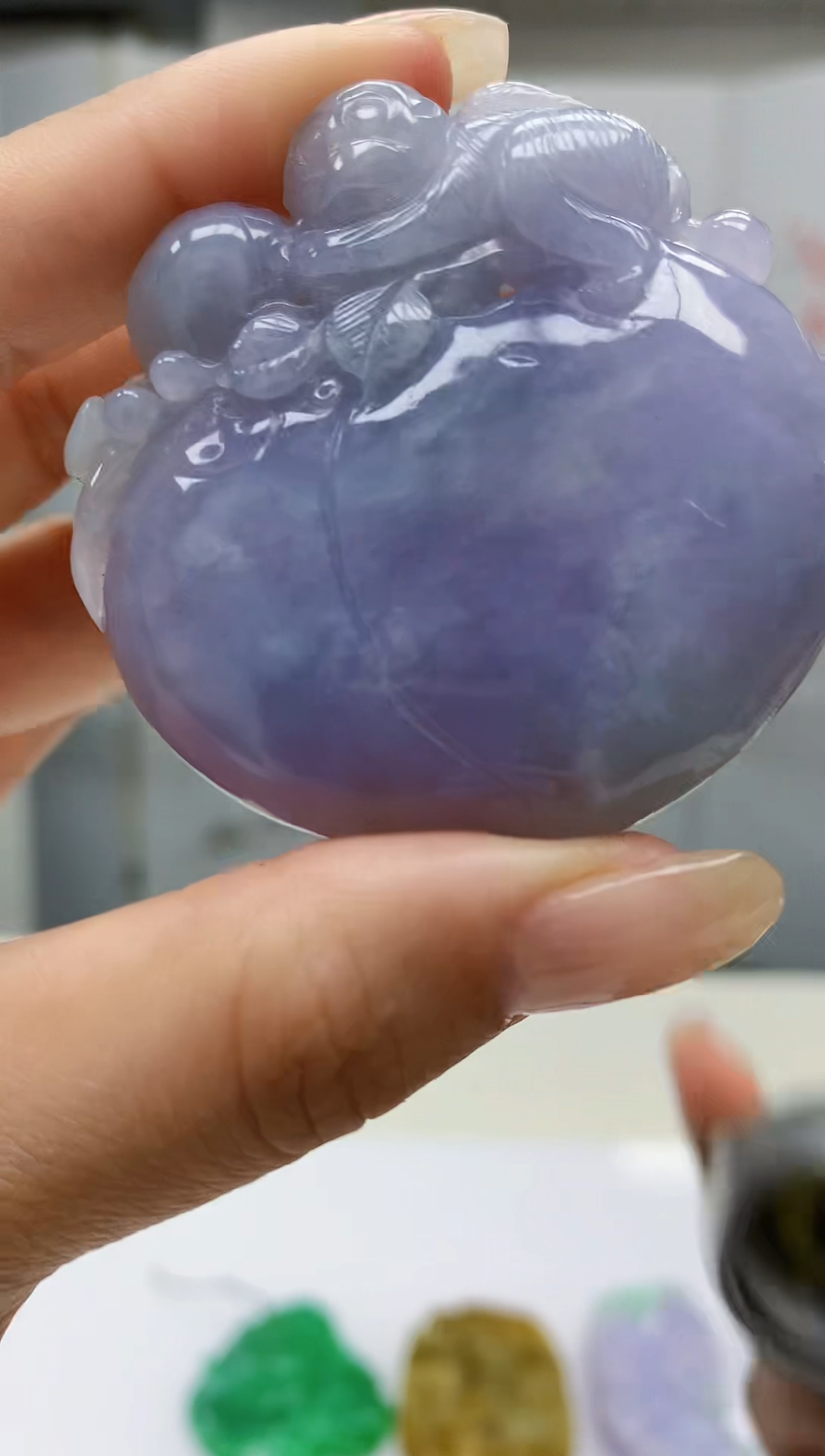 【闪购商品】定制翡翠未镶嵌4829lr-毛货挂件60