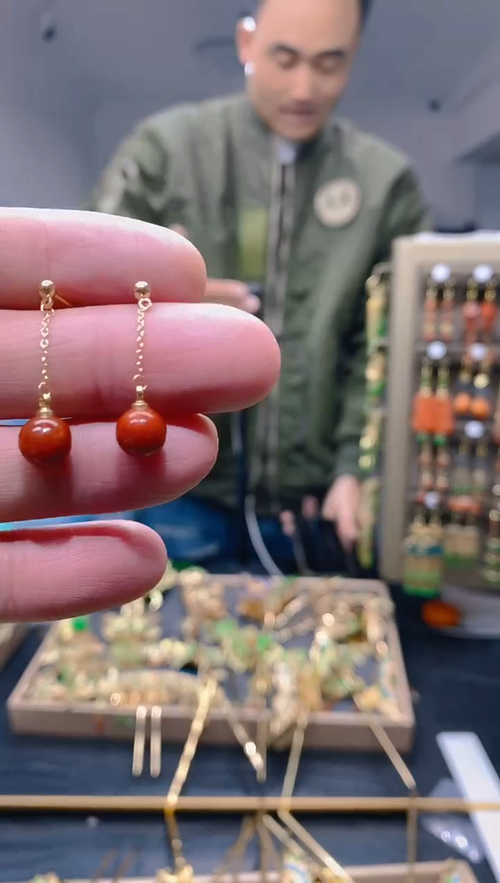 【闪购商品】翡翠耳饰合金78翡翠耳钉