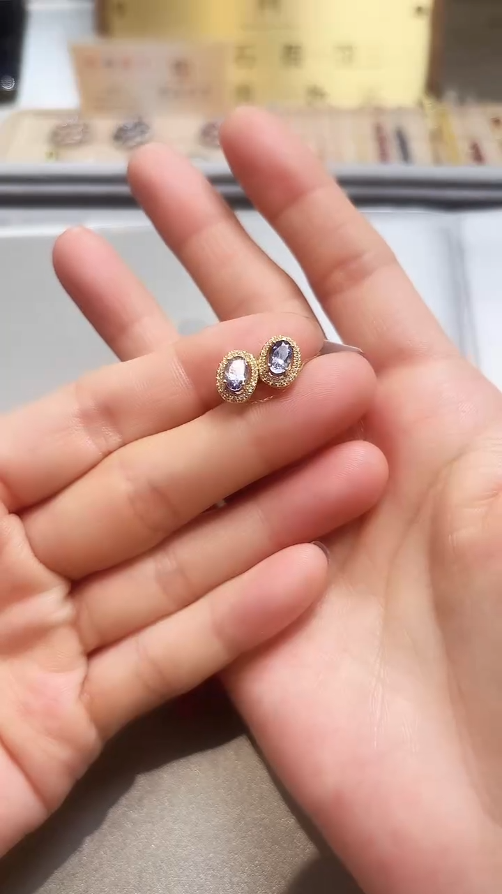 【闪购商品】坦桑石耳饰银S925镶嵌09