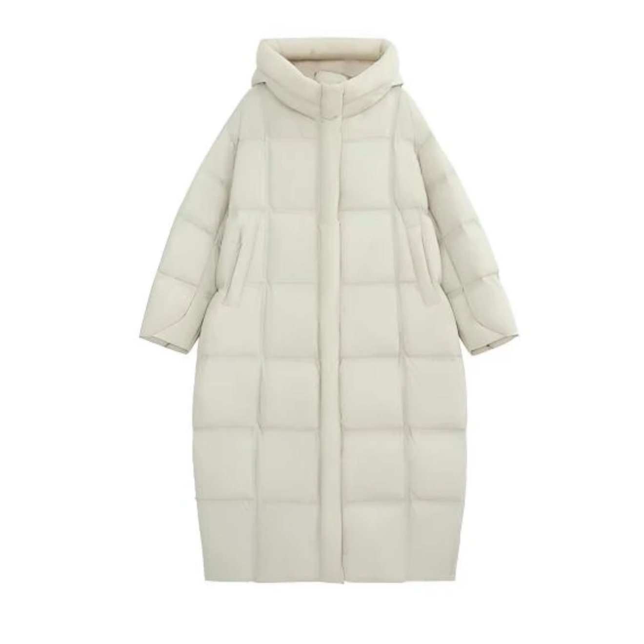 【青羽】冬季极寒加厚加长连帽大被子款90白鸭绒羽绒服服