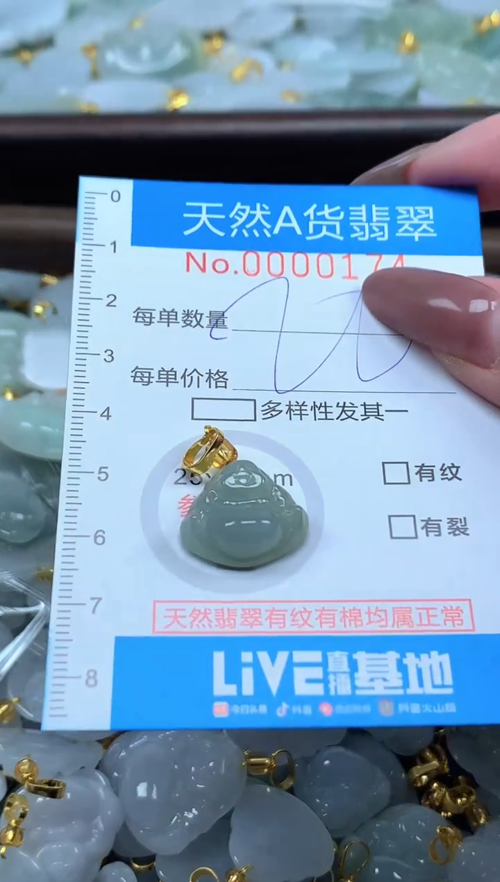 颈饰未镶嵌翡翠净货挂件-0171