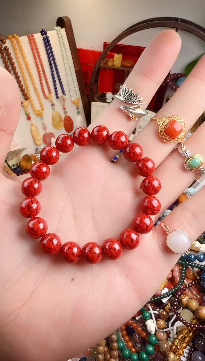 天然辰砂双*皮一物一件）000478