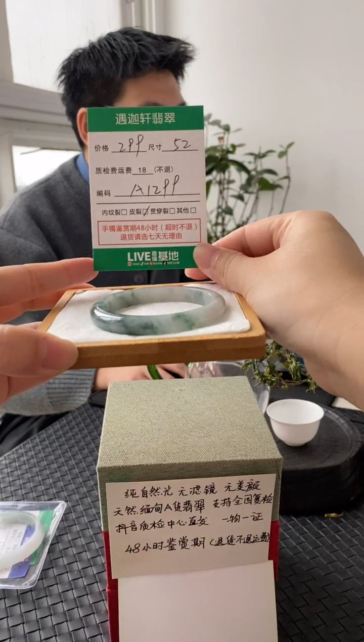 未镶嵌手镯翡翠A1299 圈口52