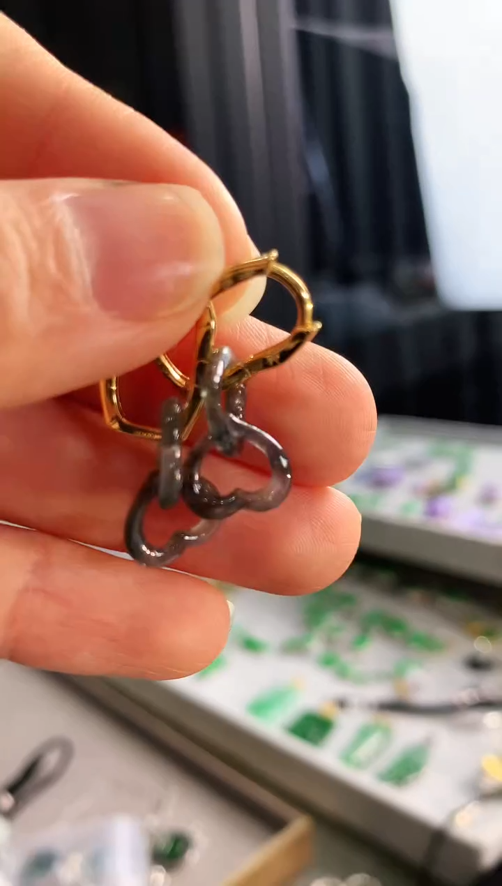 【闪购商品】翡翠耳饰银S925镶嵌耳饰