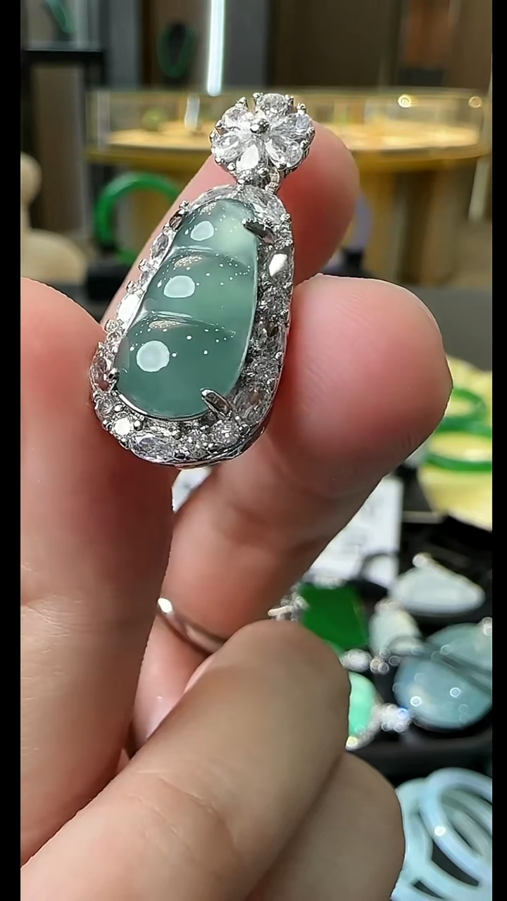 吊坠(不含链)合金翡翠天然A货翡翠HJC6福豆吊坠多样性发一