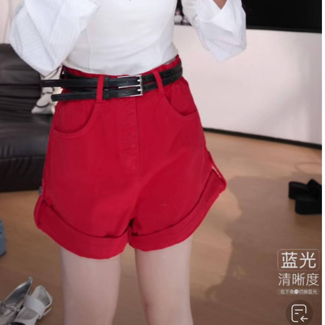 【辣妹短裤现货】（含腰带）甜辣多多2025花苞阔腿短裤显瘦遮胯百搭