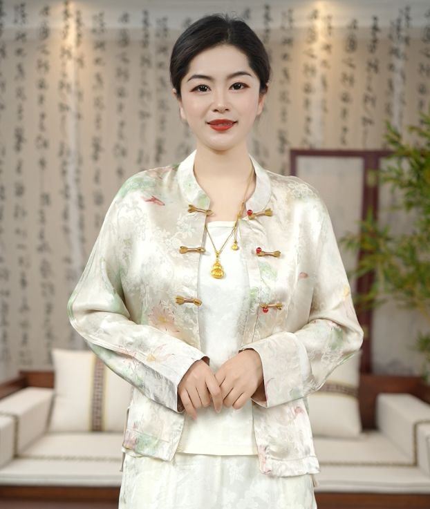 【荷塘月色 | 外套】新中式提花国风休闲百搭透气薄外套