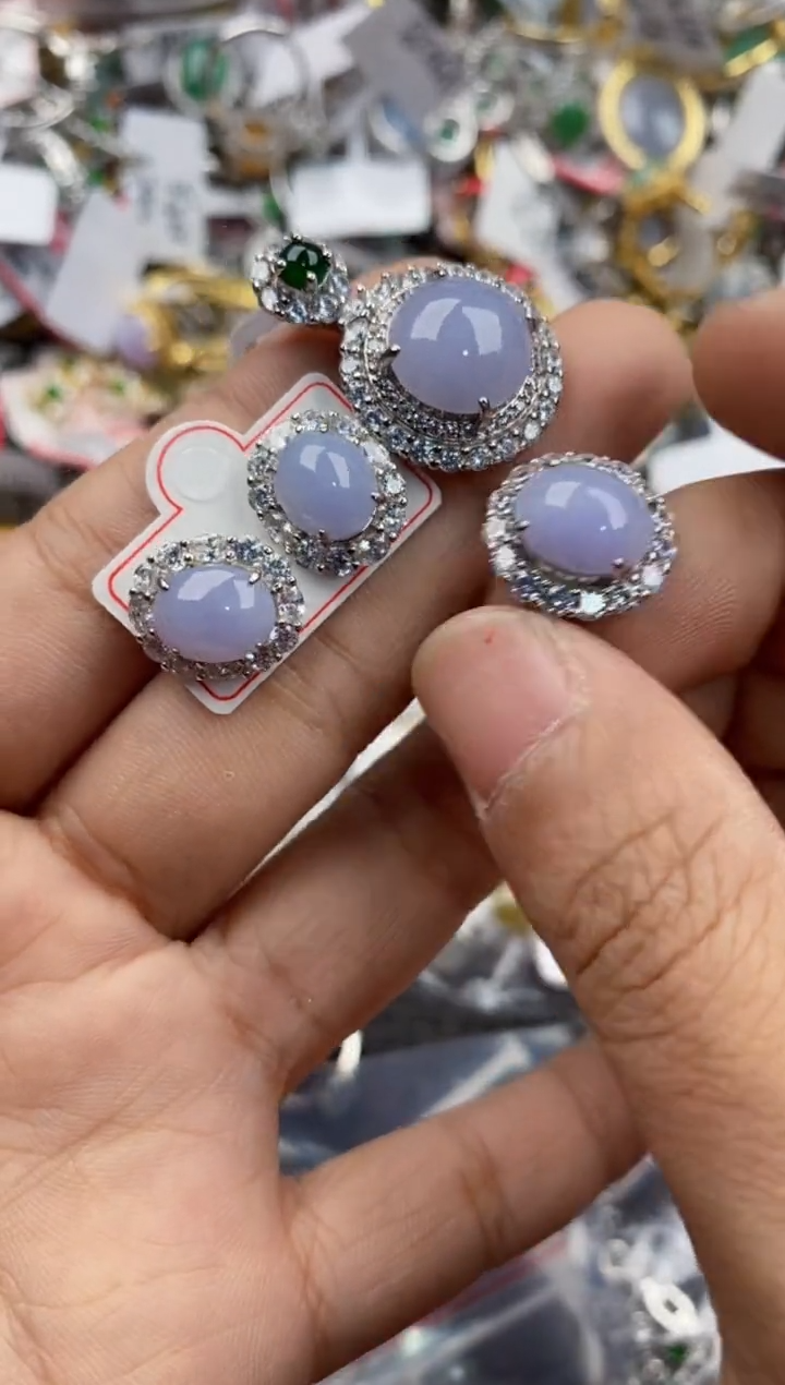 银S925镶嵌戒指翡翠2222----5