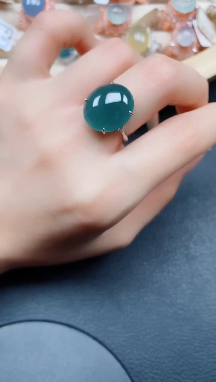 【闪购商品】翡翠戒指银S925镶嵌翡翠