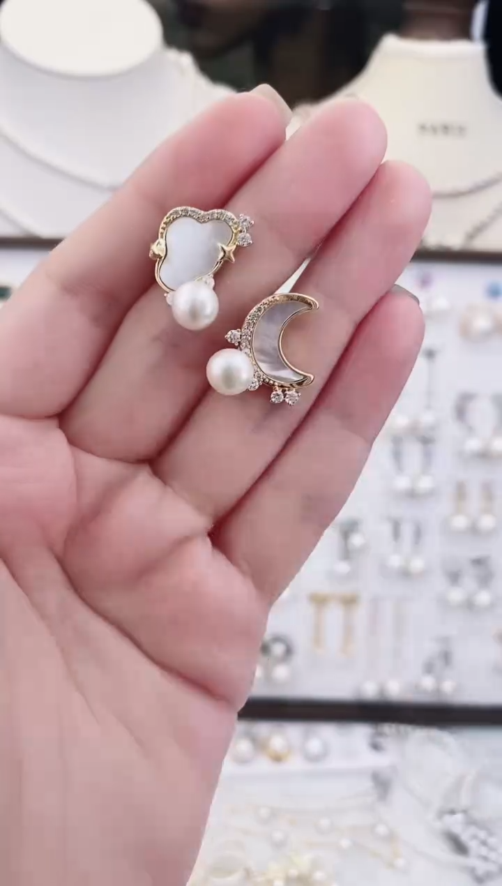 合金耳饰淡水珍珠107